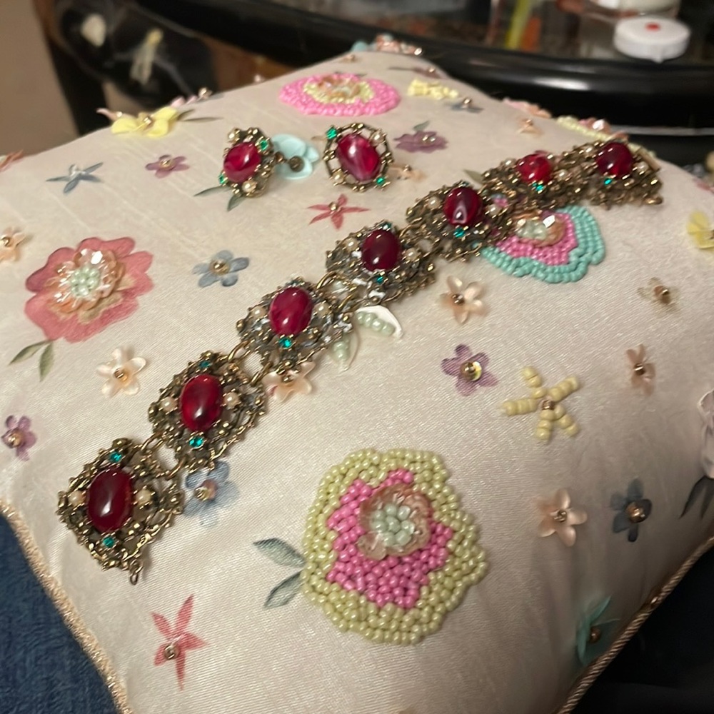 Vintage bracelet and screw back earrings